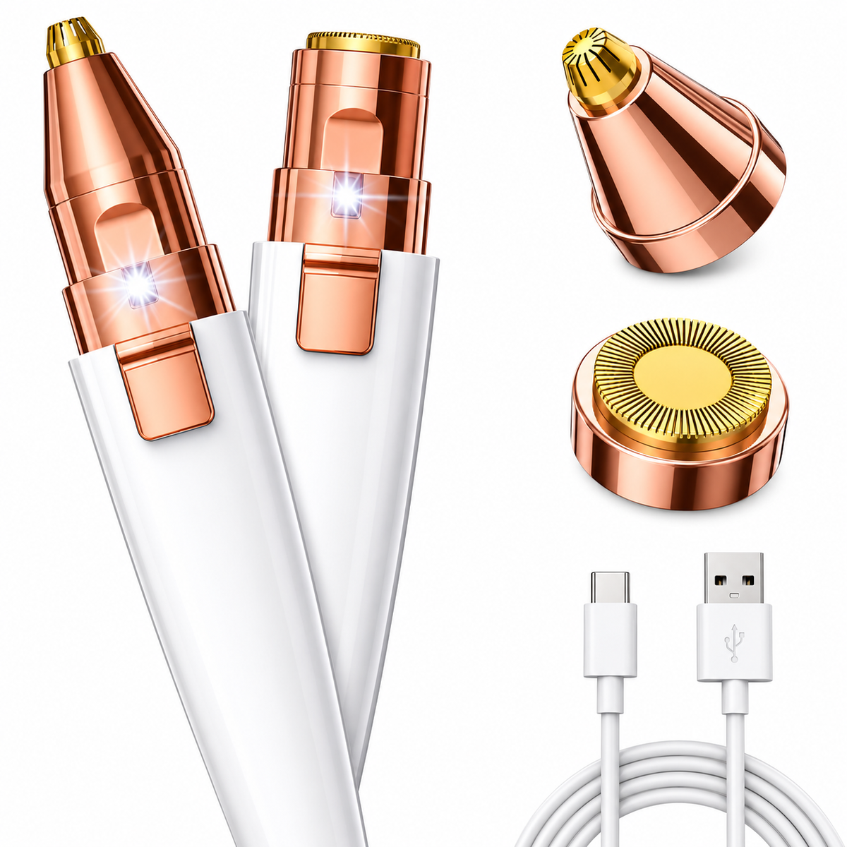 VIFERA 2-in-1 Eyebrow Trimmer & Facial Hair Removal Machine -  USB RECHARGEABLE